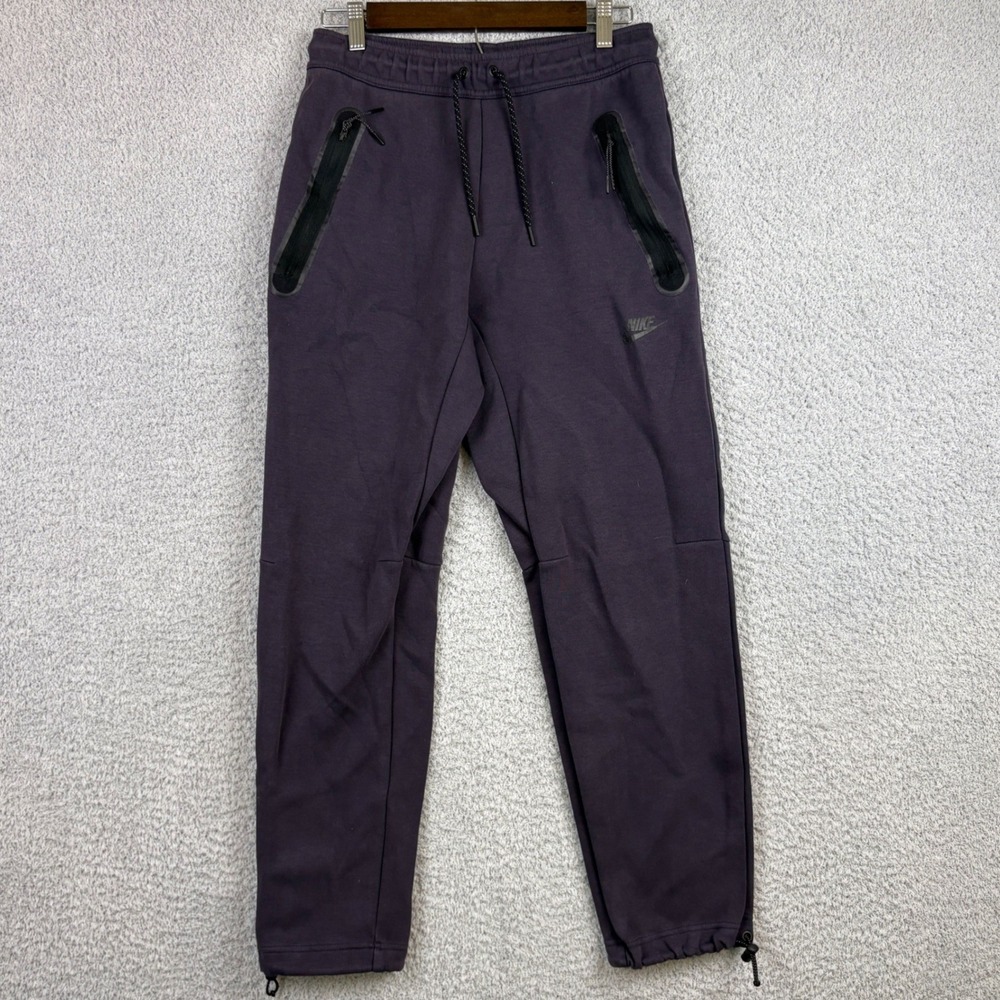 Nike Tech Fleece Joggers Mens Small Purple Tapered Sweatpants Streetwear Cotton